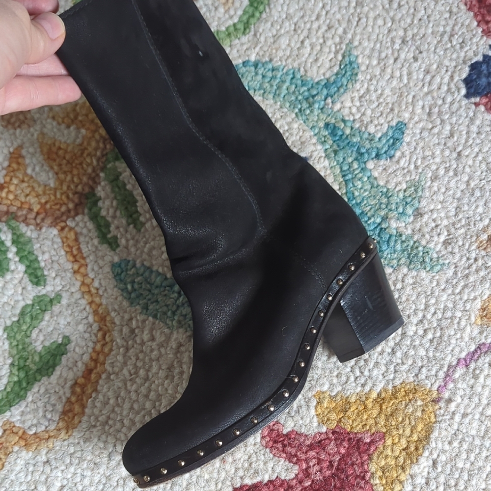 Miu Miu Black Heeled Boots with Chunky Heel